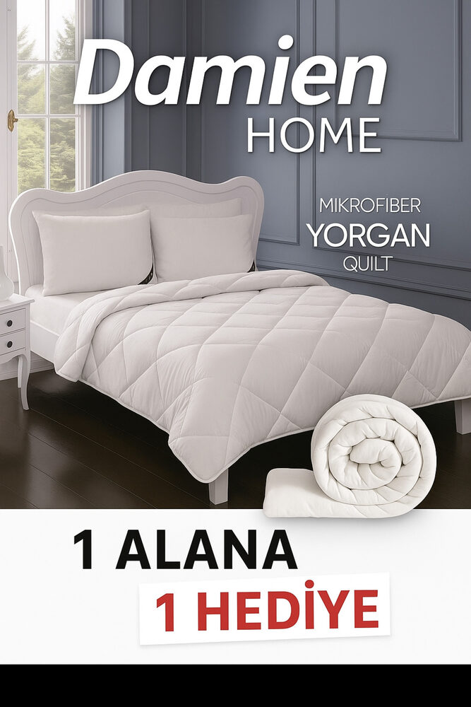 2'li Soft Yorgan Çift Kişilik Antialerjik %100 Micro Kumaş 4 Mevsim kullanılabilen Yorgan(195 x 215)